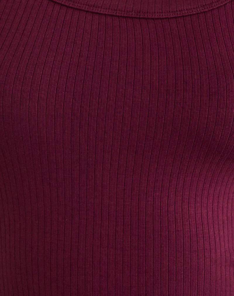 Sumala Tee in Thick Rib Wine - Image 5
