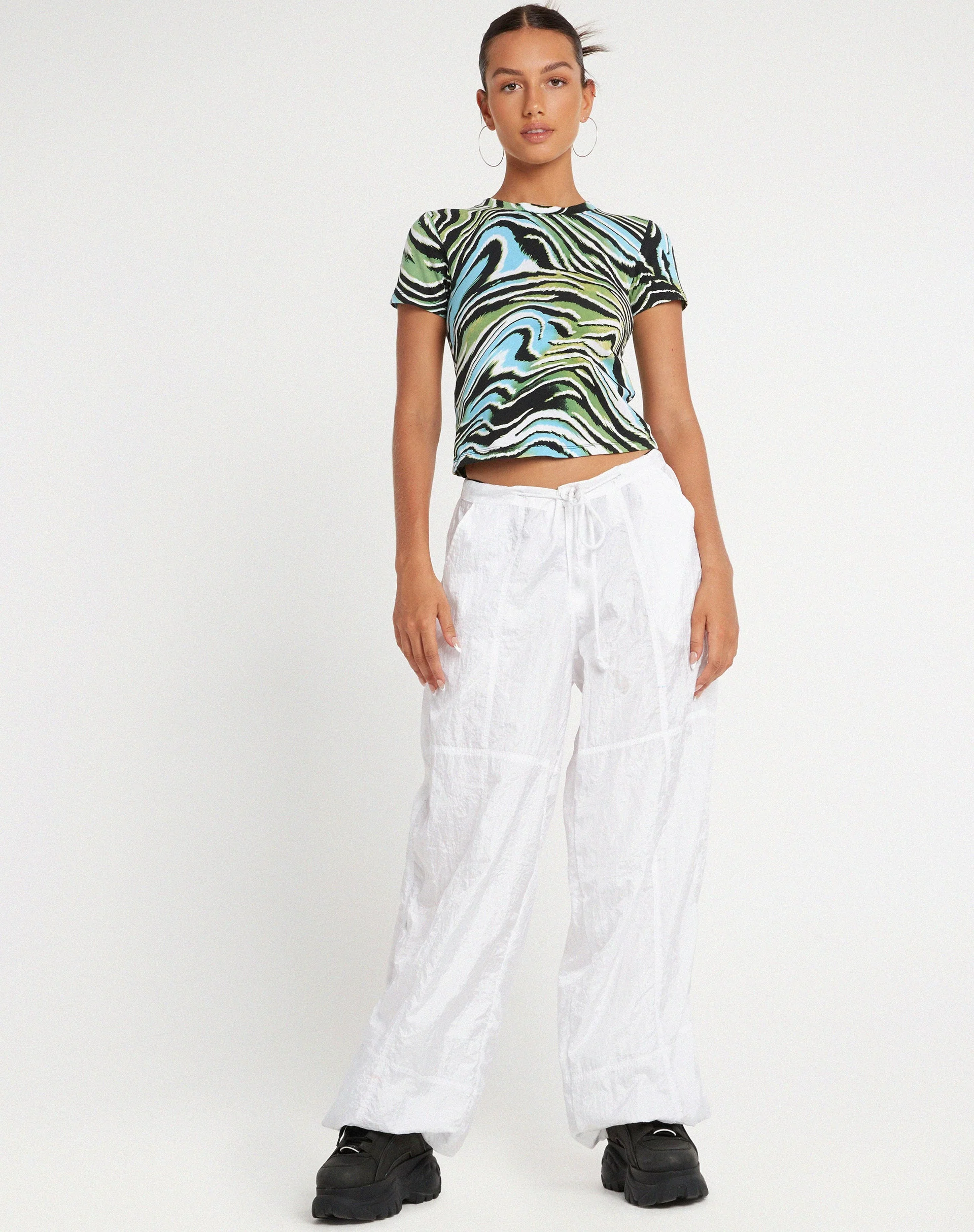 Surtie Crop Top in Warped Zebra Blue - Image 4