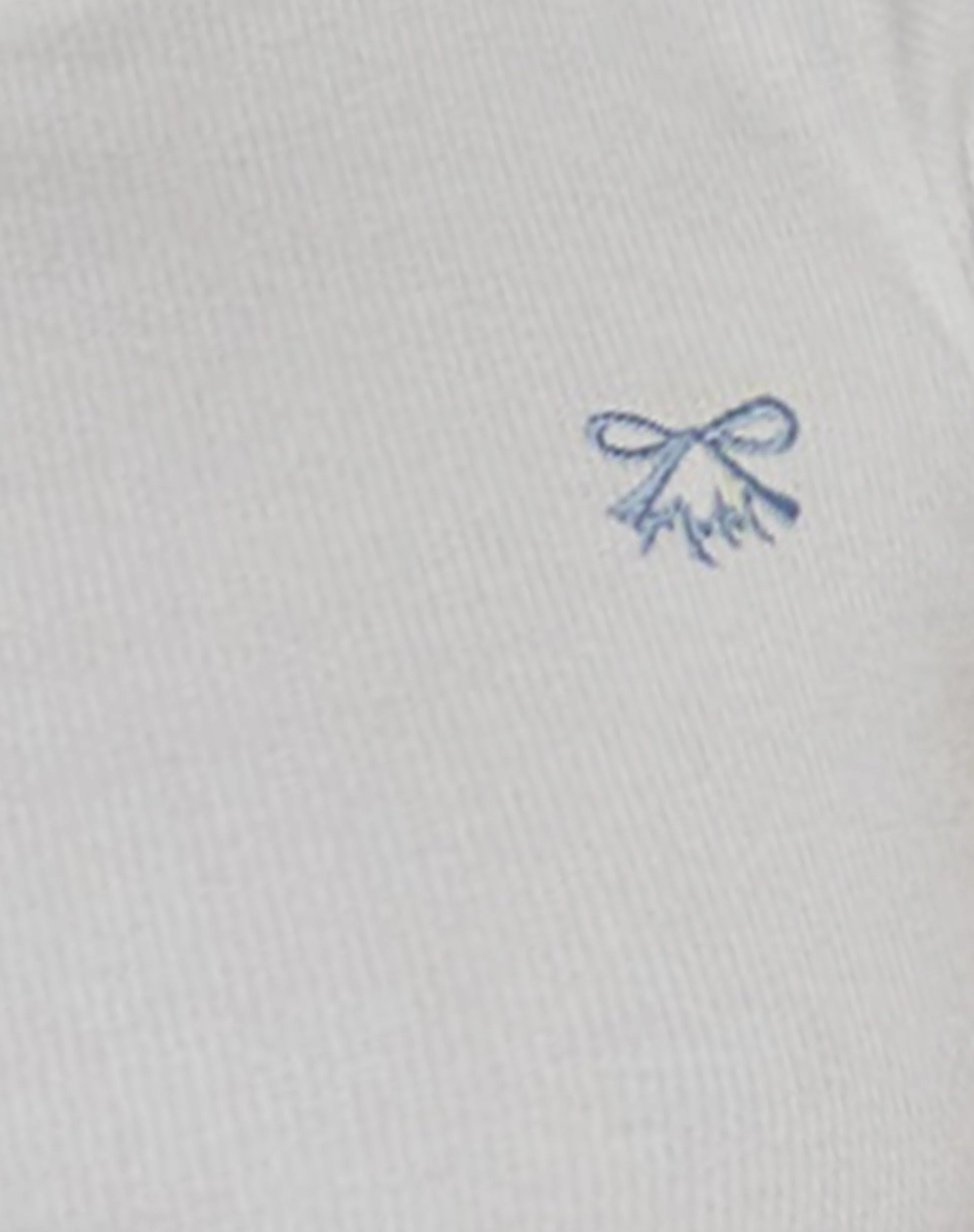 Suti Ribbed Baby Tee in Off White with Blue Bow M Embroidery - Image 6