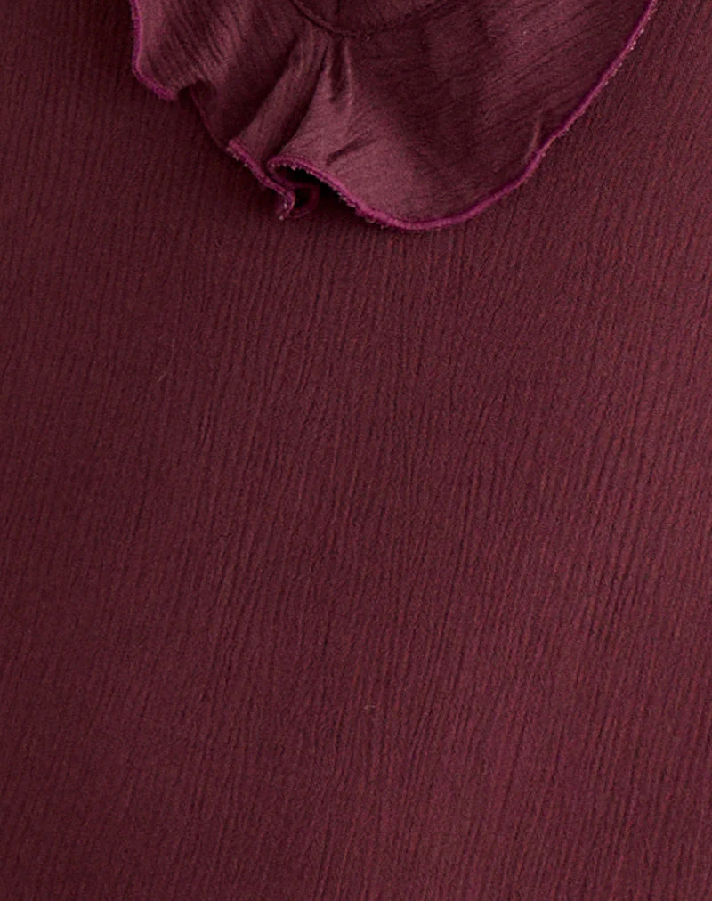Swade Plunge Mini Dress in Crinkle Plum - Image 6