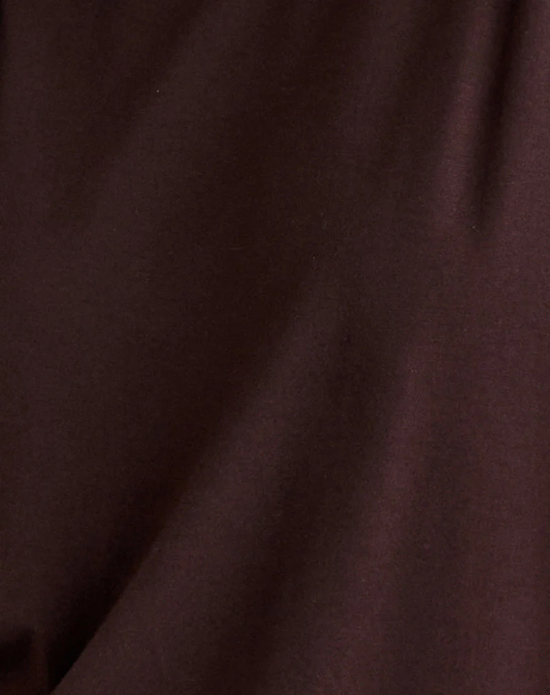 Sybe Long Sleeve Mini Dress in Bitter Chocolate - Image 6
