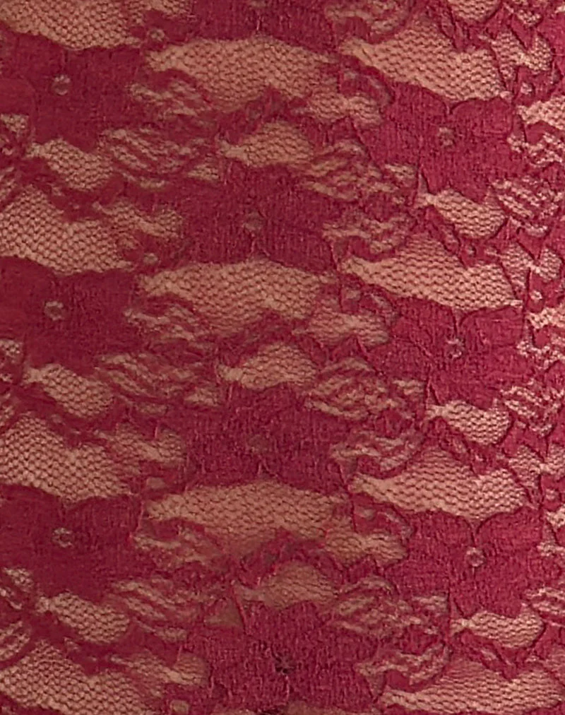 Tahoa Top in Orchid Lace Burgundy - Image 6