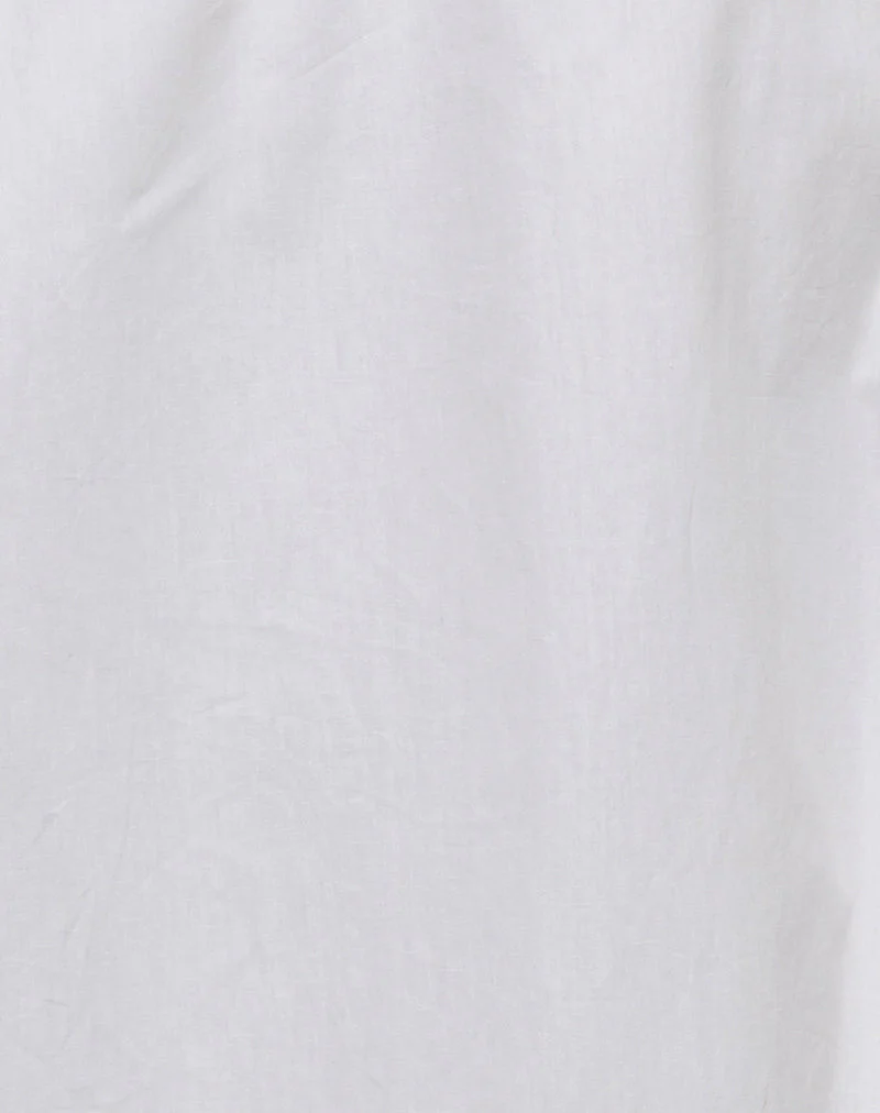 Taka Midi Skirt in Poplin White - Image 6