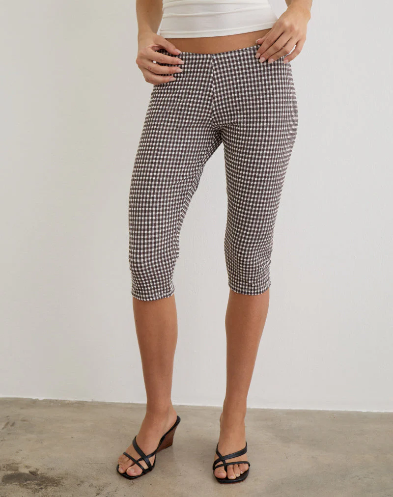 Tako Capri in Seersucker Gingham Brown - Image 2