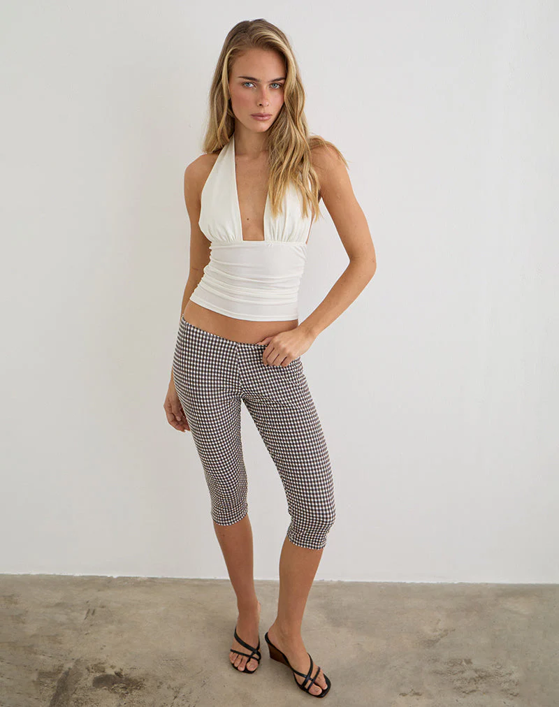Tako Capri in Seersucker Gingham Brown - Image 3