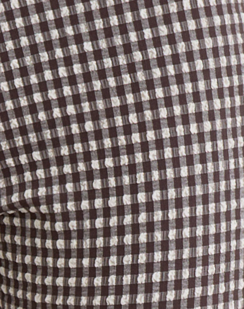 Tako Capri in Seersucker Gingham Brown - Image 6
