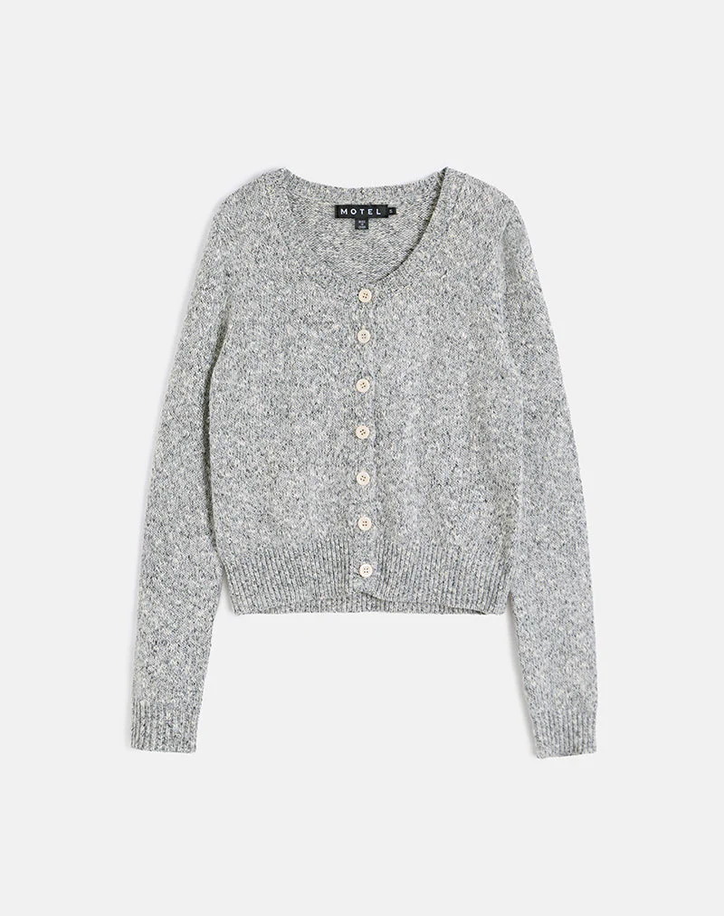 Talira Cardigan in Knit Dark Grey Marl - Image 4