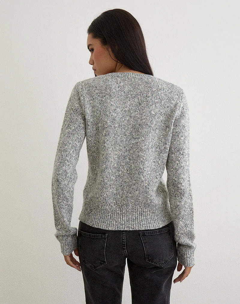 Talira Cardigan in Knit Dark Grey Marl - Image 5