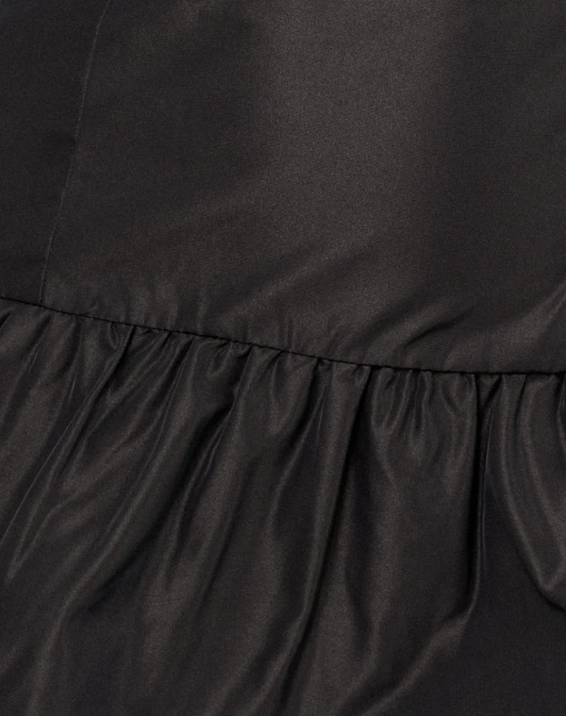 Tanaka Mini Dress in Taffeta Black - Image 5