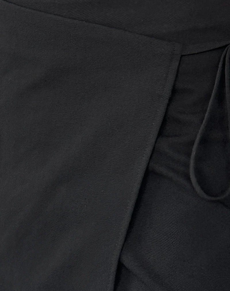 Tanix Wrap Skirt in Tailoring Black - Image 6