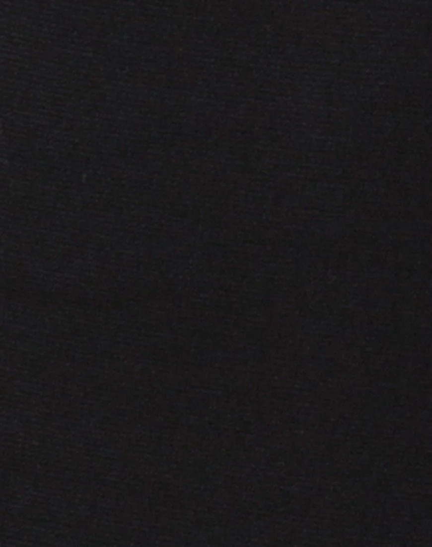 Tashi Bodycon Dress in Black with Diamante Ring Black - Image 5