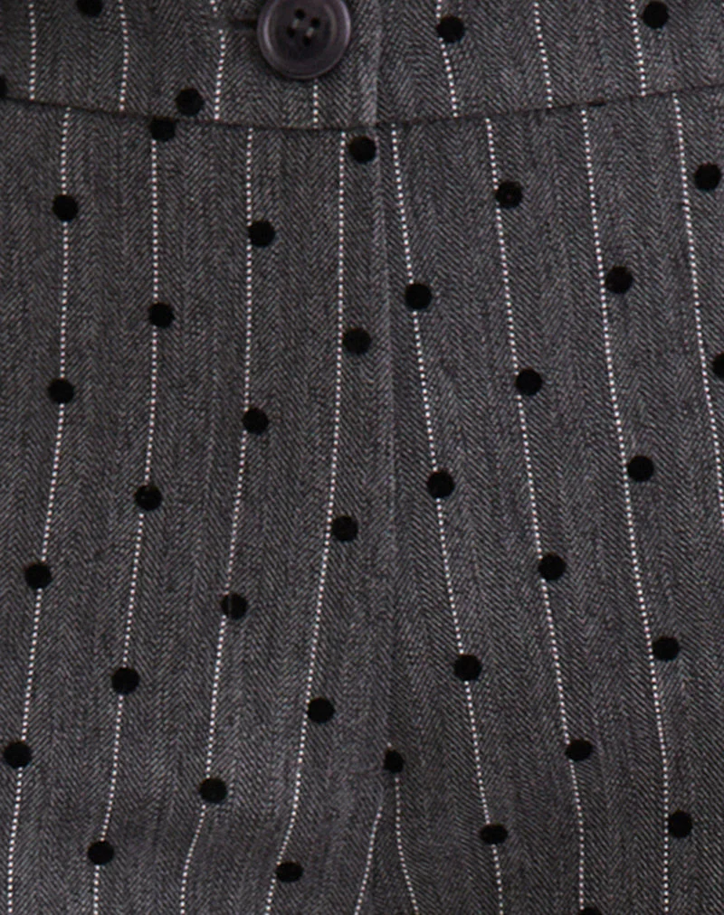 Tatina Trouser in Charcoal with Polka Pinstripe - Image 7