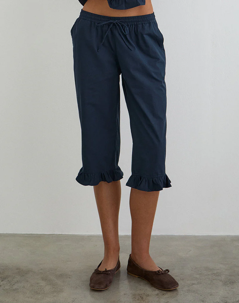 Tenison Capri Trouser in Dark Navy - Image 2