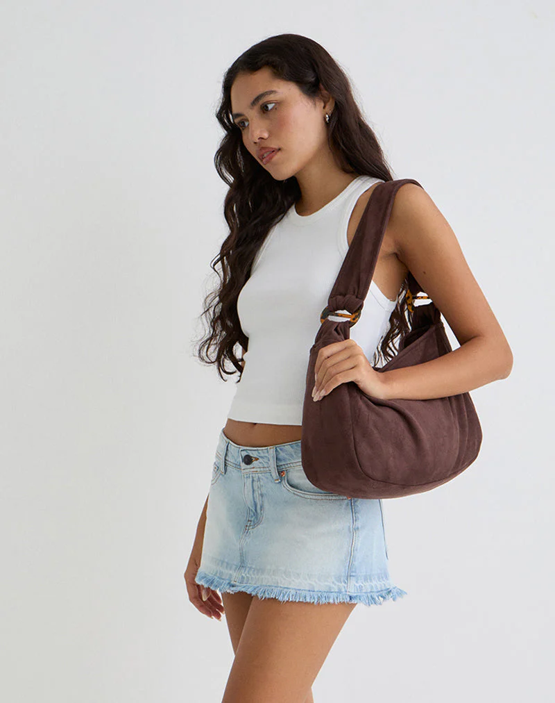 Tetira Bag with Double Tortoise Shell Buckle in Brown - Image 4