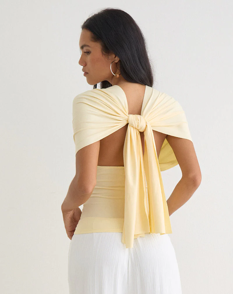 Tex Tie Back Top in Lemon - Image 2