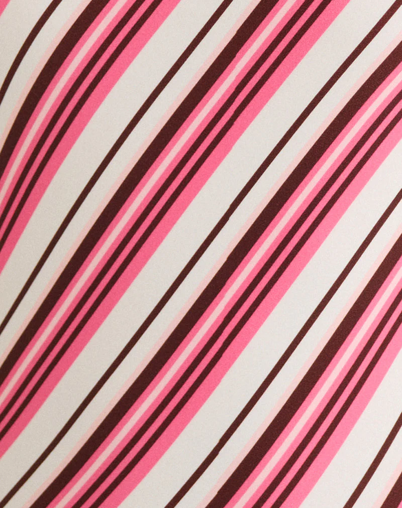 Tiara Tankini in Brown and Pink Candy Stripe - Image 7