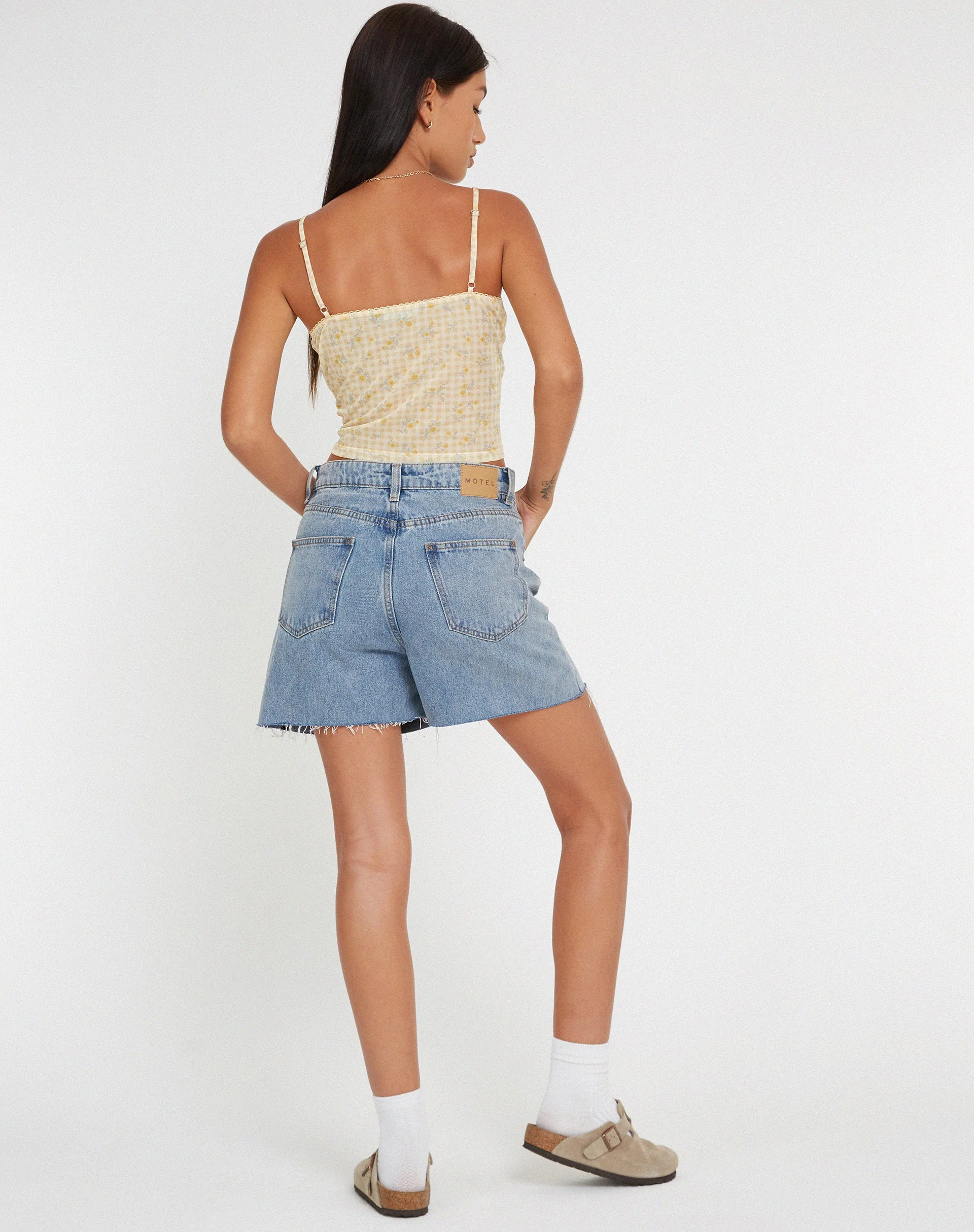 Tiava Cami Top in Gingham Floral Yellow - Image 4
