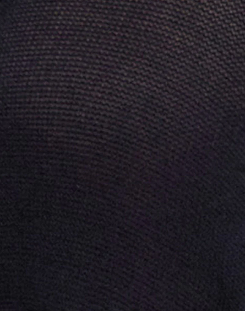 Tierra Fine Knit Midi Skirt in Black - Image 6