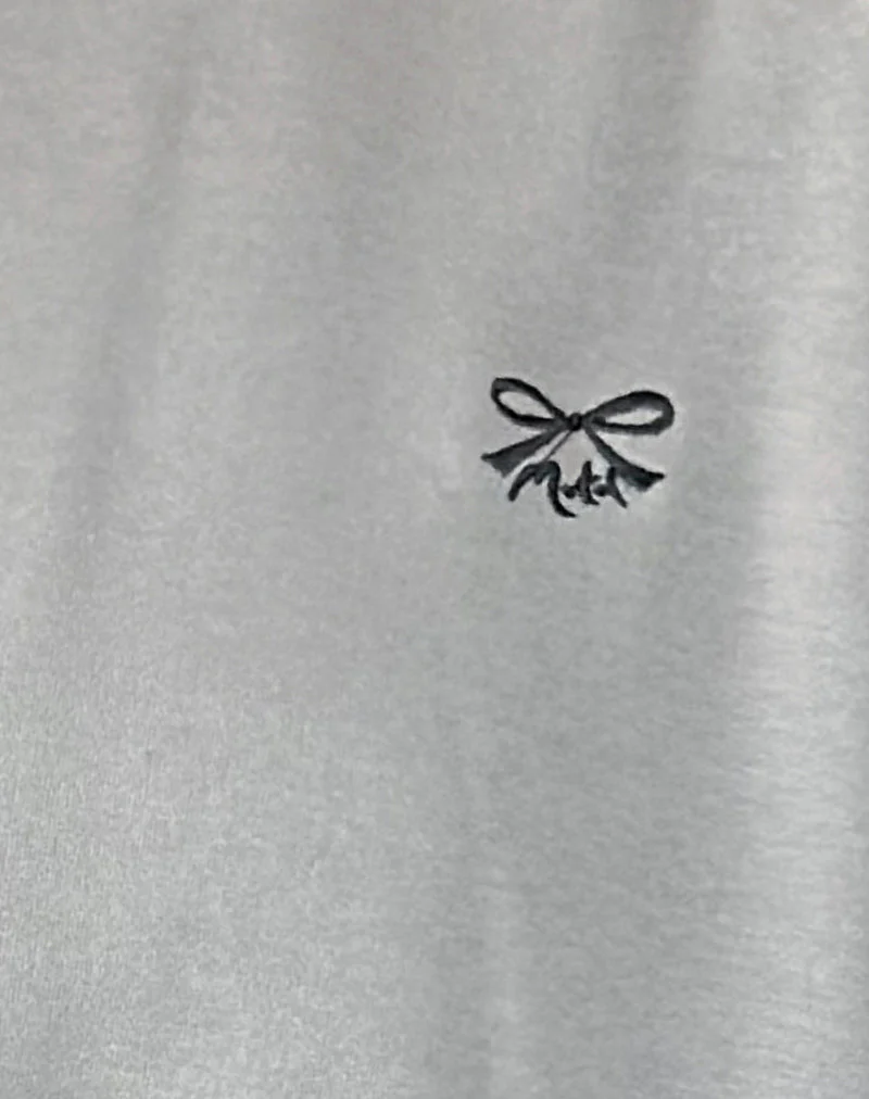 Tillie Sweatshirt in Lunar Rock with Ocean Storm Bow Embroidery - Image 6