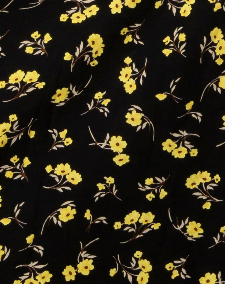Tinata Maxi Dress in Buttercup Black and Yellow - Image 6
