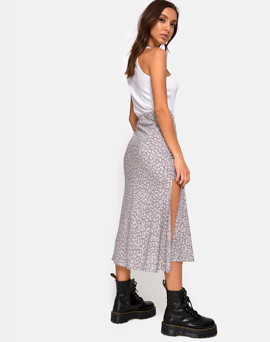 Tindra Midi Skirt in Leopard Daze Grey - Image 2