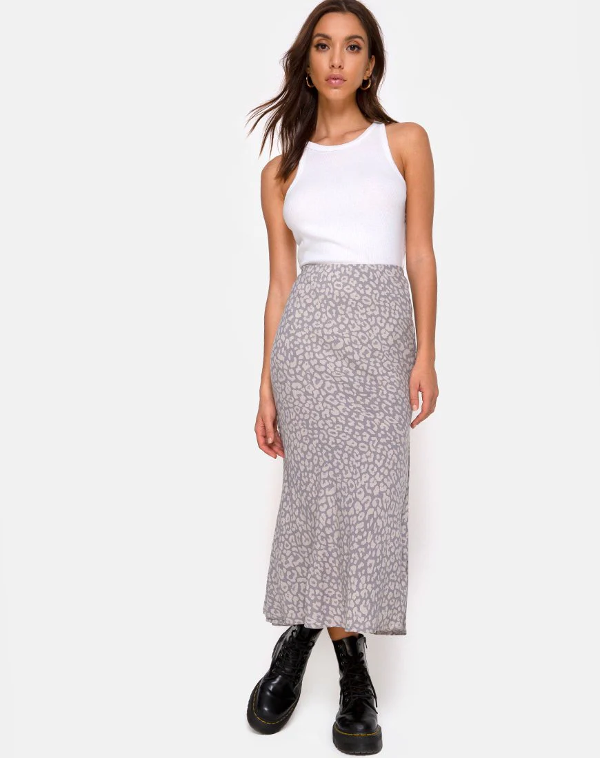 Tindra Midi Skirt in Leopard Daze Grey - Image 3