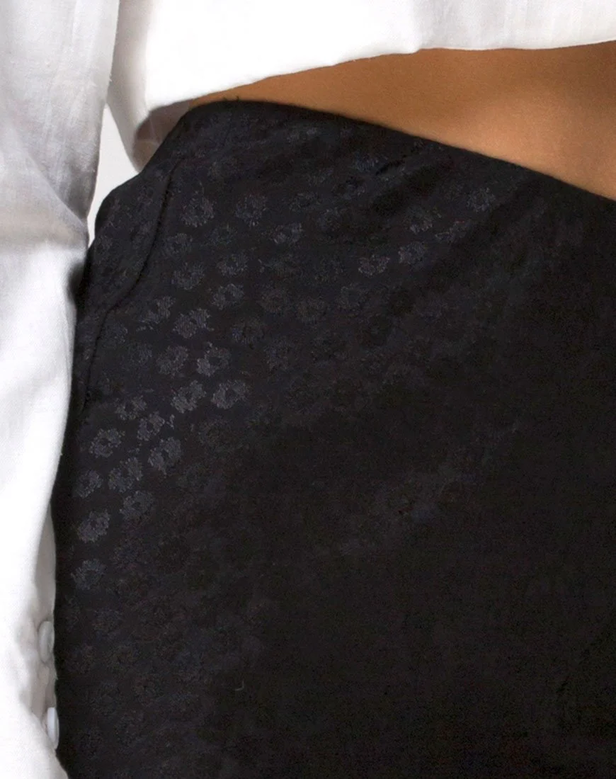 Tindra Midi Skirt in Satin Ditsy Rose Black - Image 5