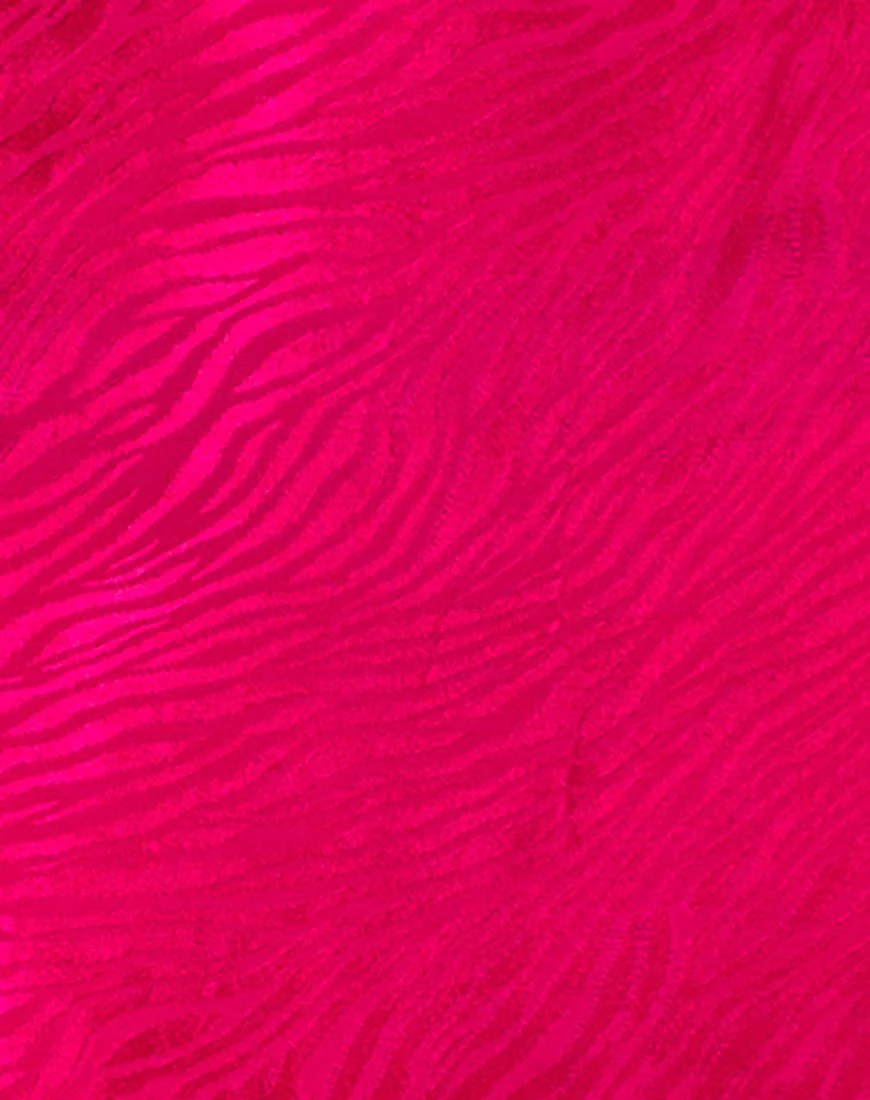 Tindra Midi Skirt in Satin Zebra Fuchsia - Image 5