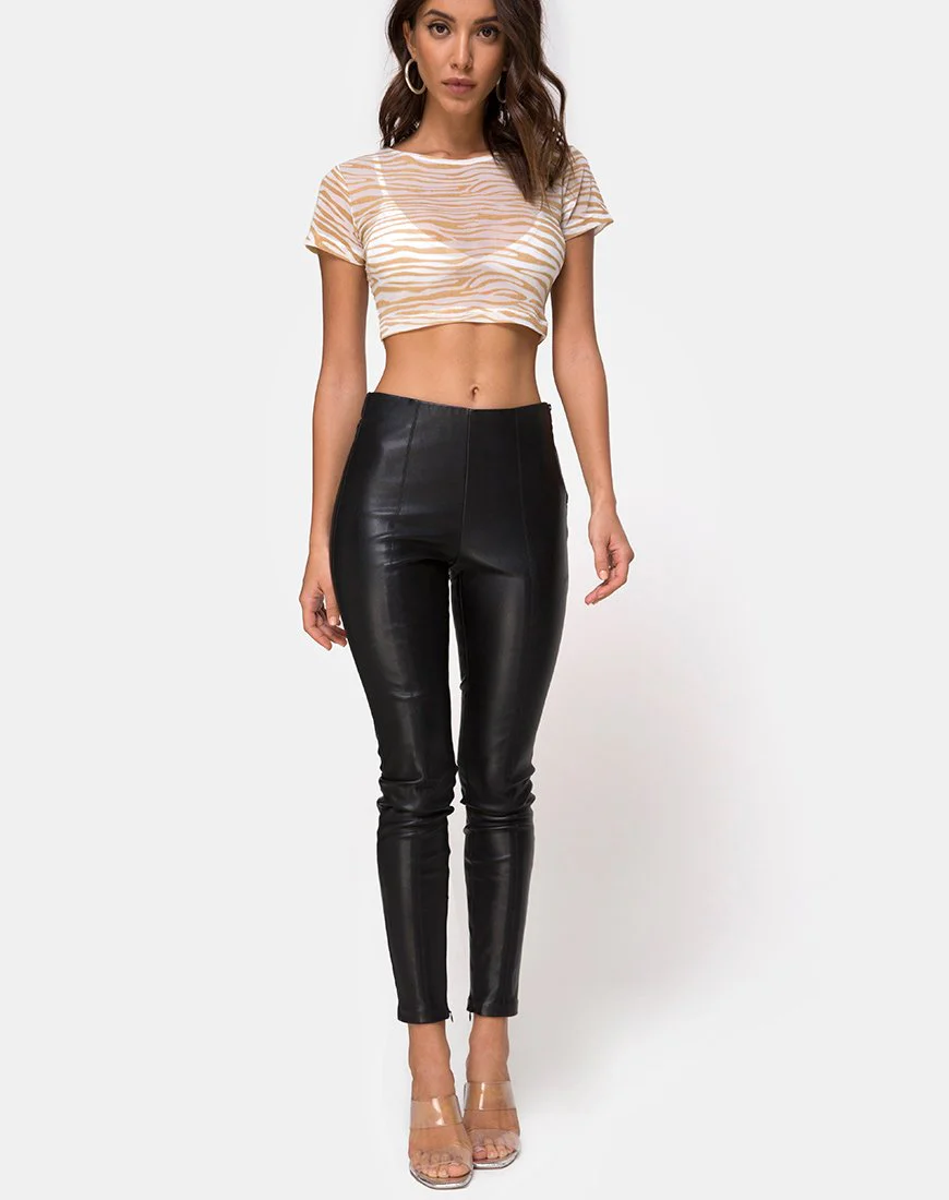 Tindy Top in Net Tan Cream Zebra - Image 3