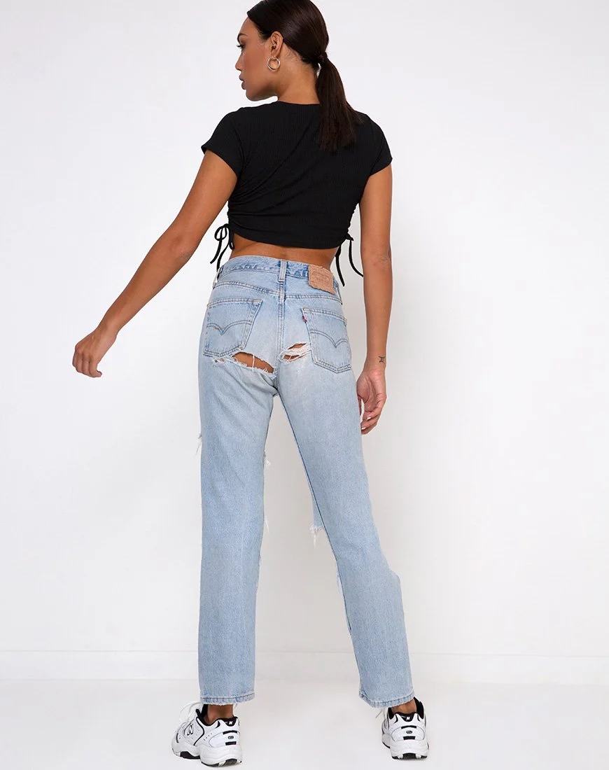 Tiner Crop Top in Rib Black - Image 4