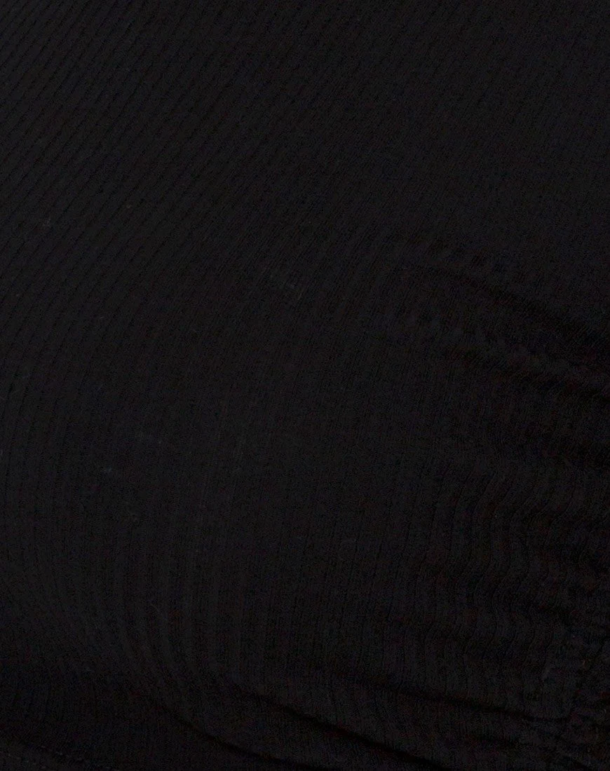 Tiner Crop Top in Rib Black - Image 5