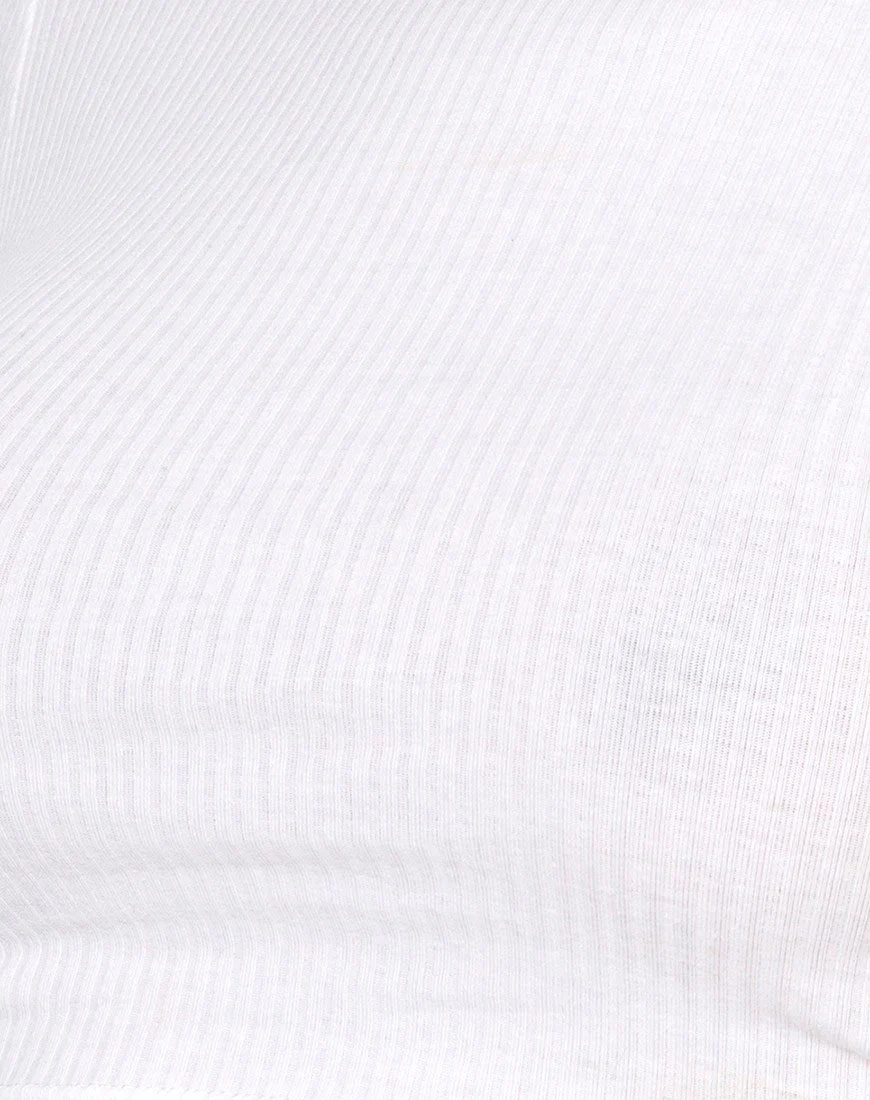 Tiner Crop Top in Rib Ivory - Image 5