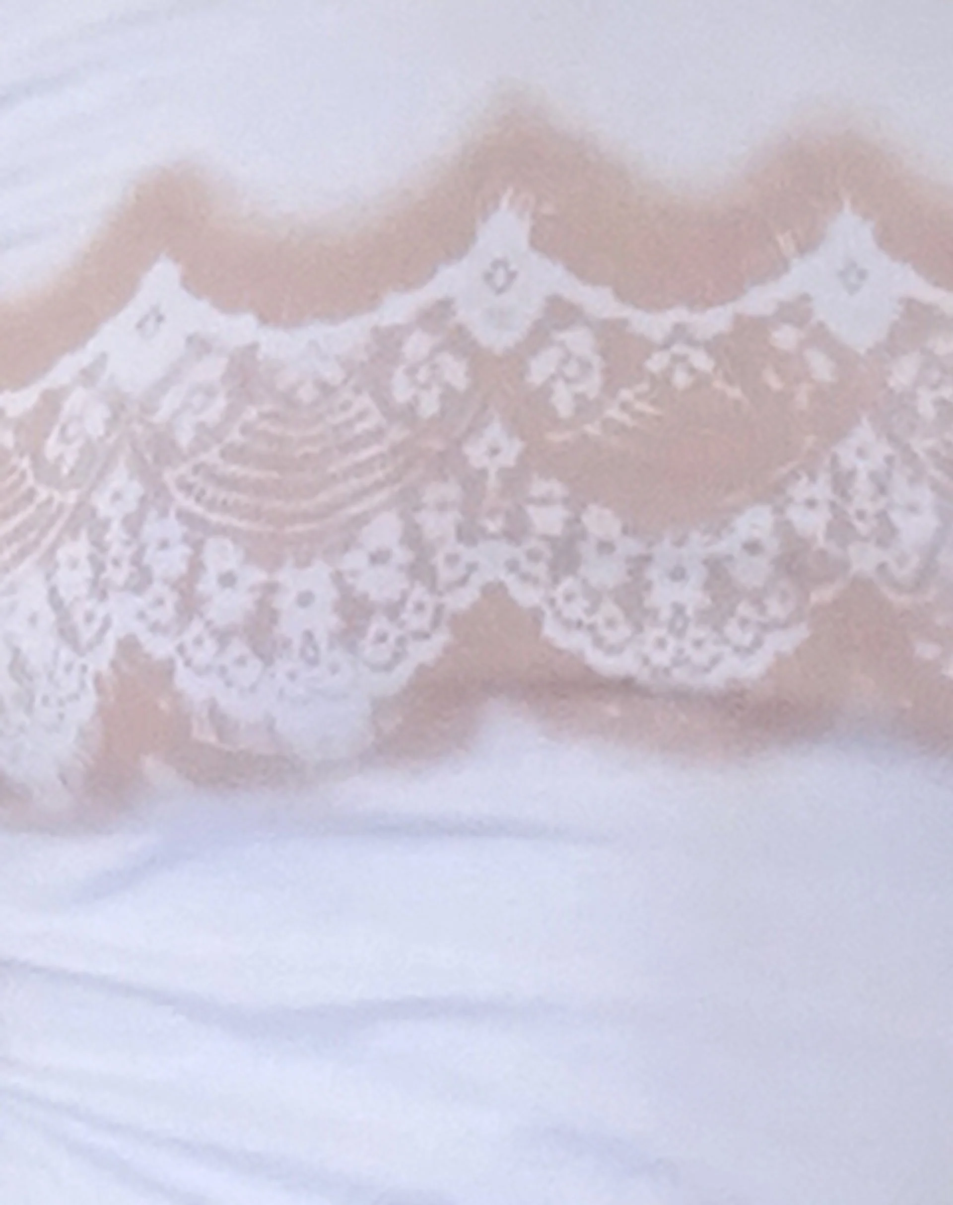 Tiona Baby Tee in White with Lace Print - Image 5
