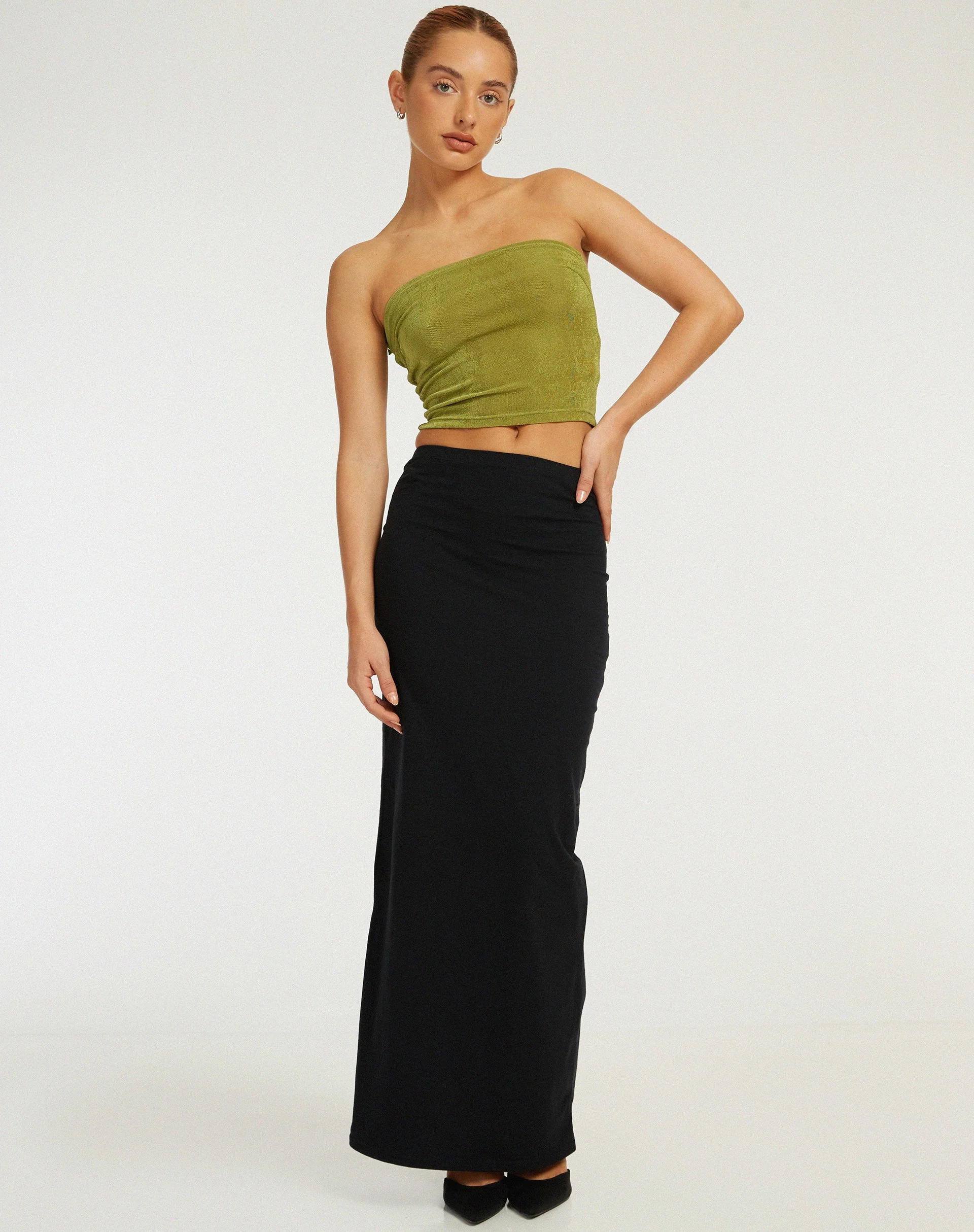 Tiska Bandeau Top in Lime - Image 4