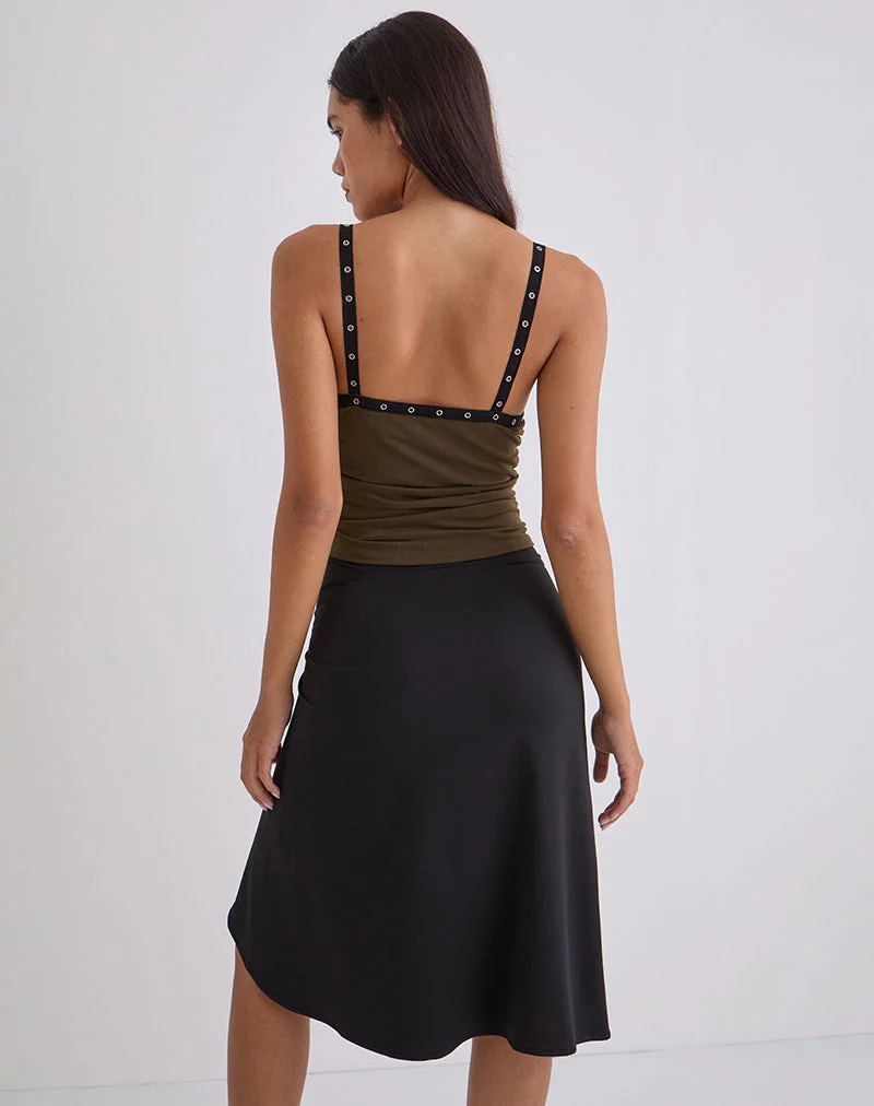 Tolani Cami Top in Heavy Mesh Khaki - Image 7