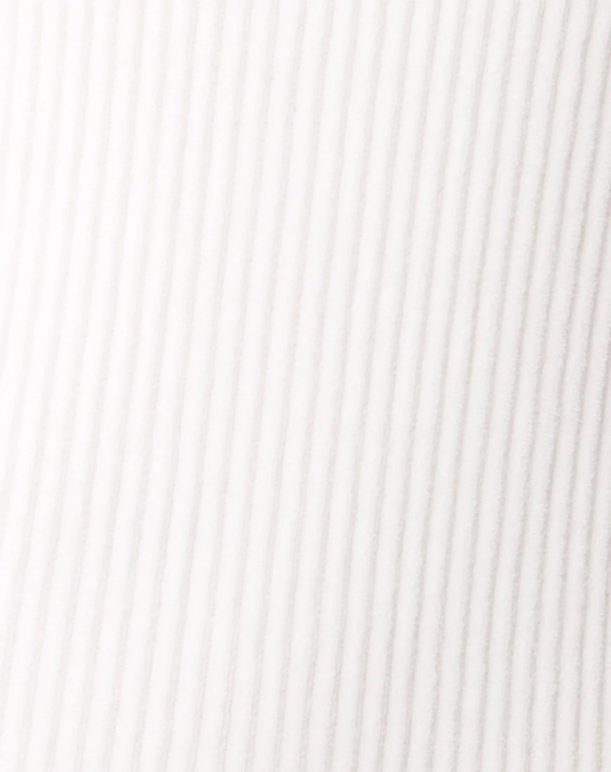 Tor Bodycon Dress in Rib White - Image 5