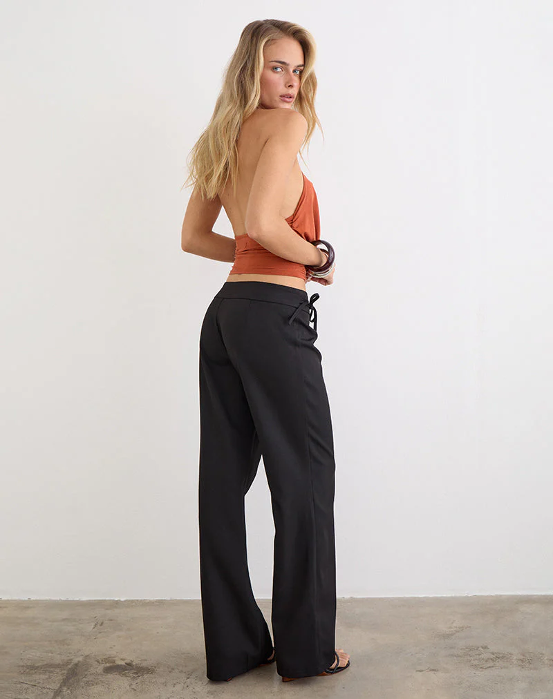Tova Tie Tailoring Trousers in Black - Image 4