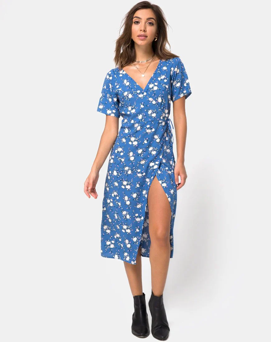 Trasti Midi Dress in Soheila Floral Blue - Image 3