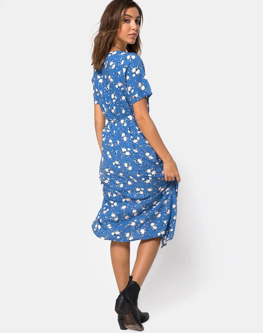 Trasti Midi Dress in Soheila Floral Blue - Image 4