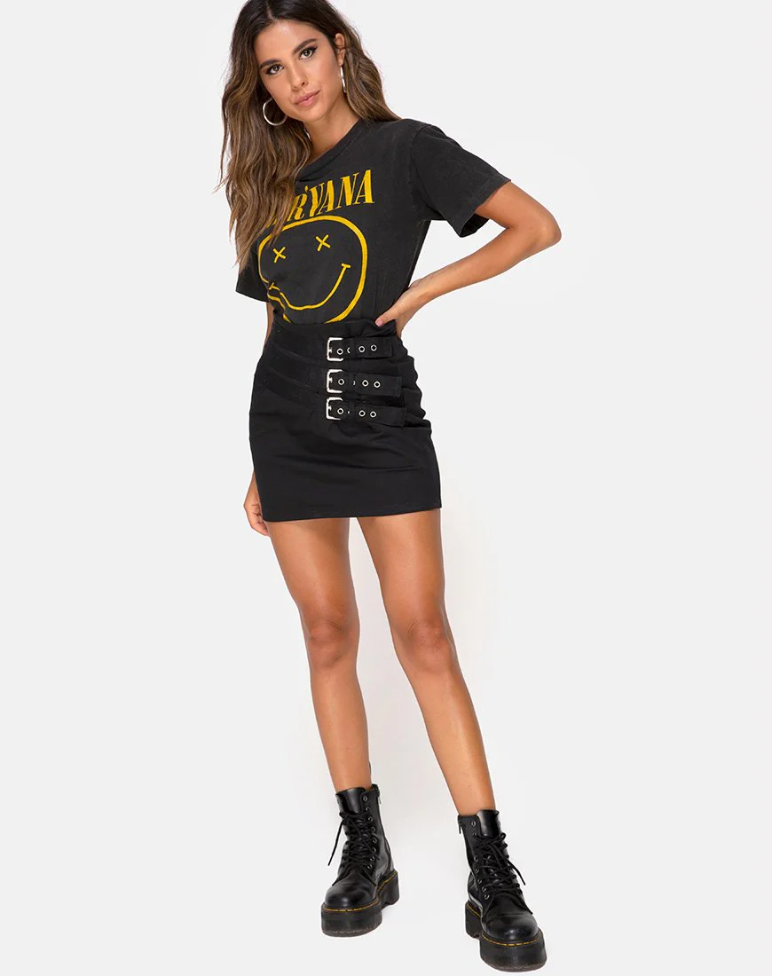 Tribel Mini Skirt in Black - Image 3
