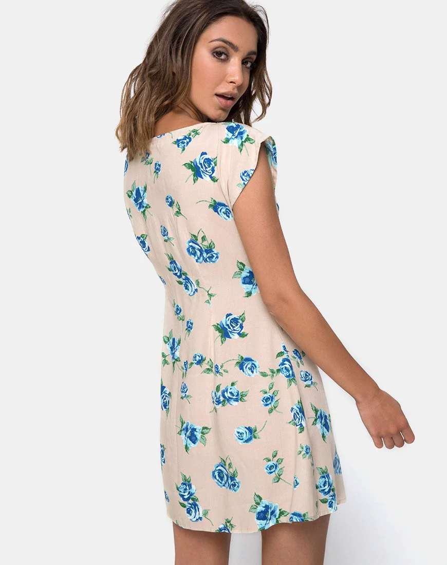Trisemi Dress in Rose Blossom Blue - Image 2