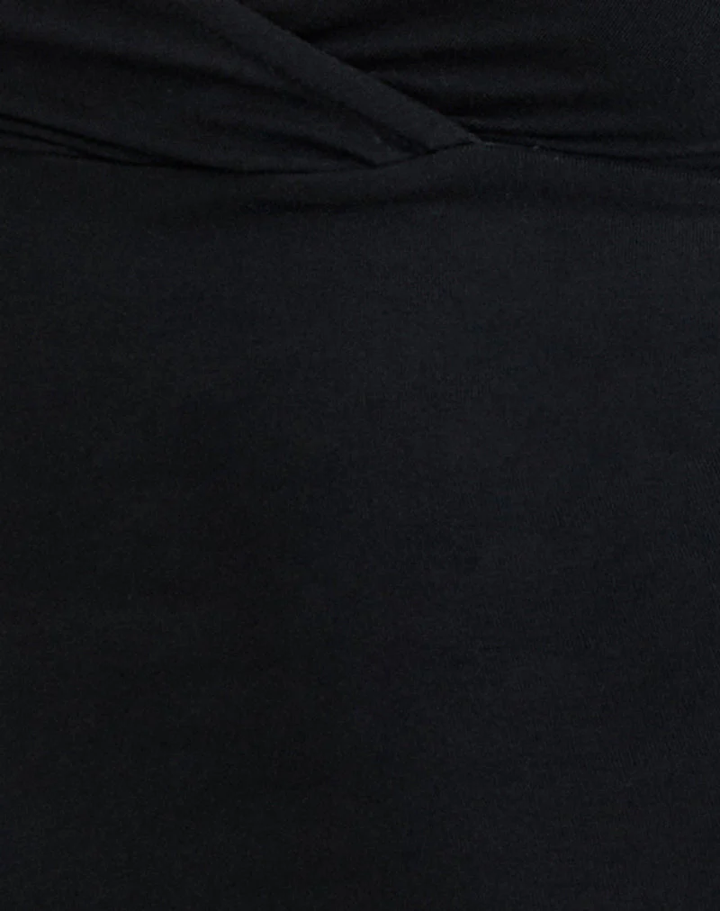 Trudis Wrap Top in Jersey Black - Image 7
