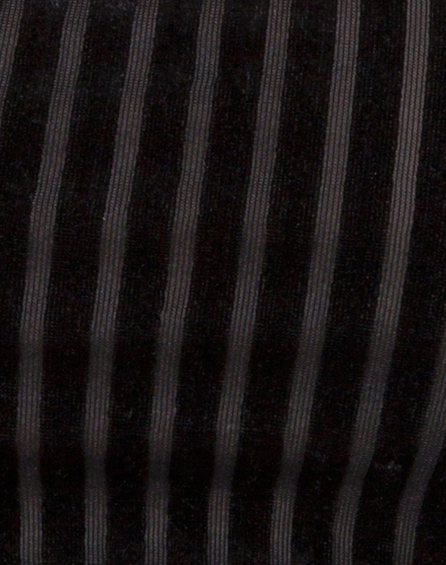 Tube Top in Velvet Sheer Stripe Black X Princess Polly - Image 5
