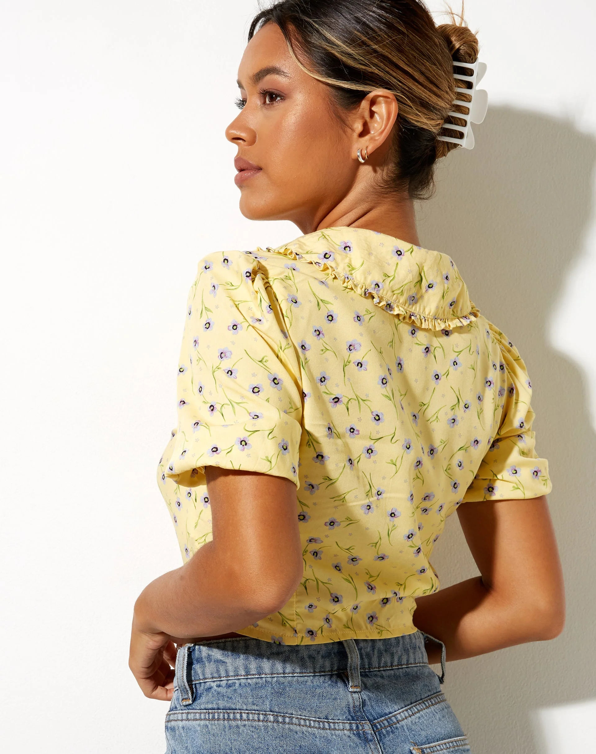 Tucci Top in Wild Flower Lemon Drop - Image 2