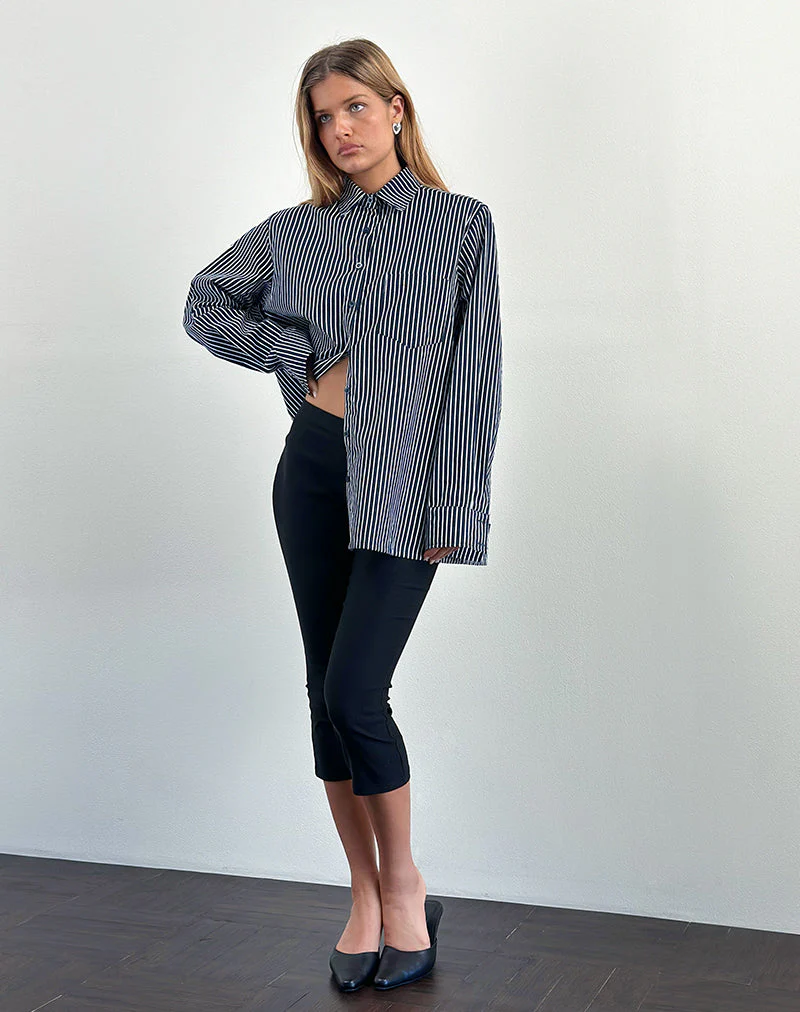 Turner Shirt in Mono Stripe Navy - Image 5