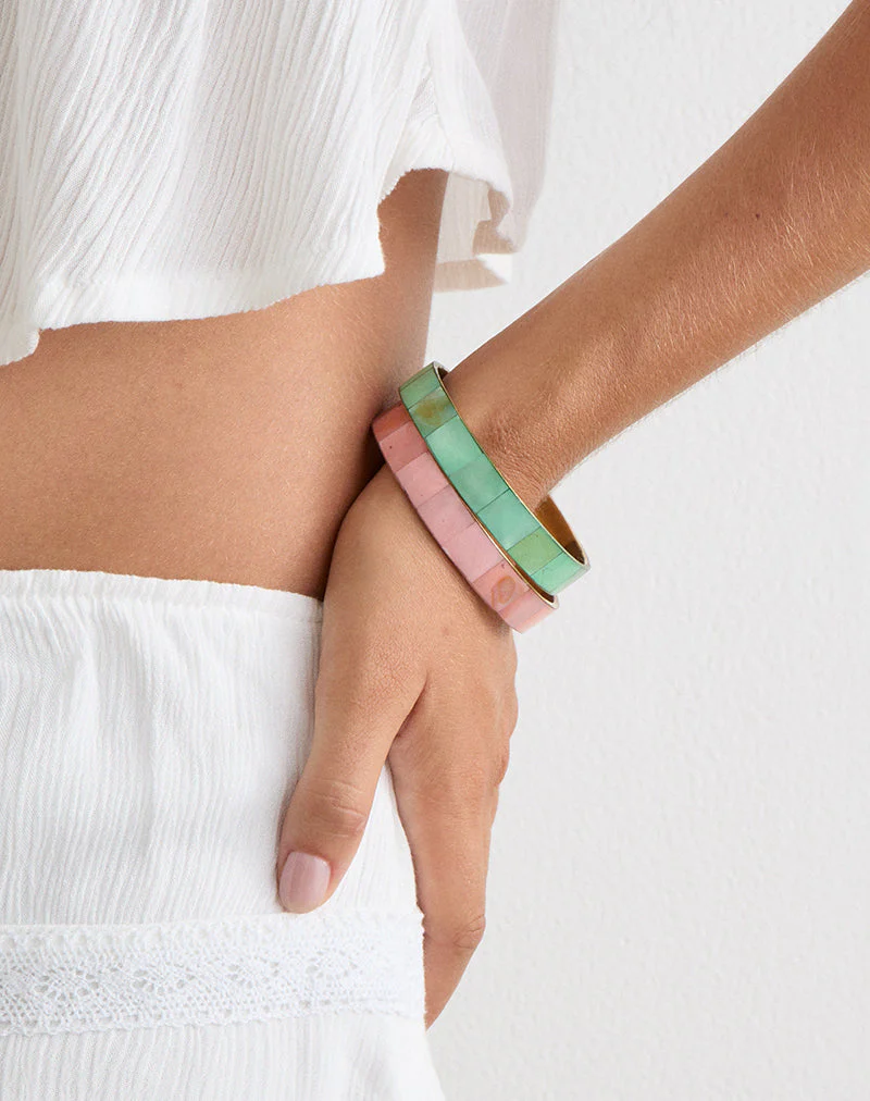 Turquoise and Pink Bracelet Set - Image 3