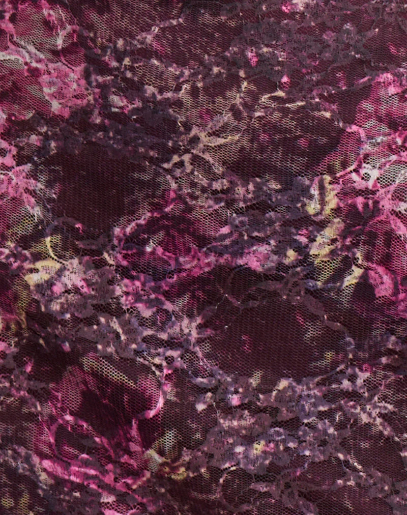Turu Mini Dress in Abstract Rose Pink and Plum - Image 6
