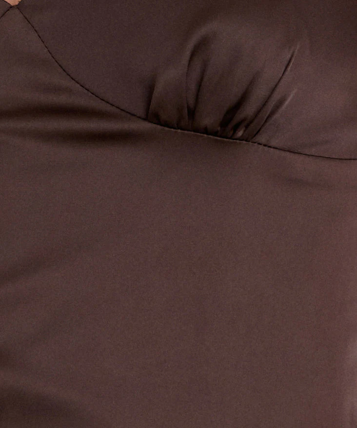 Turuti Cami Top in Satin Dark Brown - Image 9