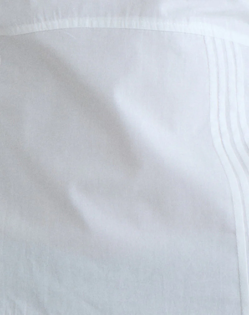 Uliva Cap Sleeve Corset Top in Poplin White - Image 6
