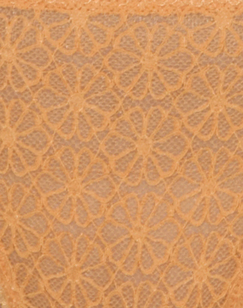 Uras Thong in Tonal Flower Lace Orange with Trim - Image 7